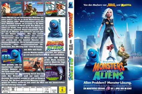 Monsters Vs Aliens Dvd Cover And Label 2009 R2 German Custom