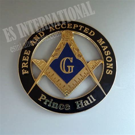 Masonic Car Emblem Free And Accepted Masons Prince Hall Black Badge