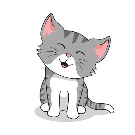 Cat Grey Cartoon Isolated Vector Art At Vecteezy