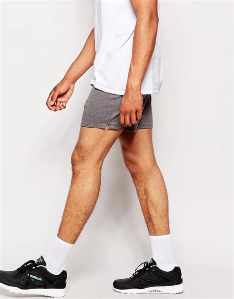 Lyst Asos Jersey Shorts In Extreme Short Length In Gray For Men