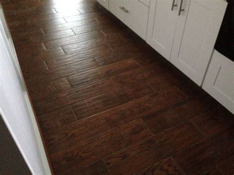 My Tile Kitchen That Looks Like Wood Hardwood Floors Flooring Kitchen