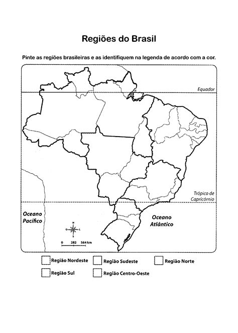 Mapa Do Brasil Regioes Para Colorir