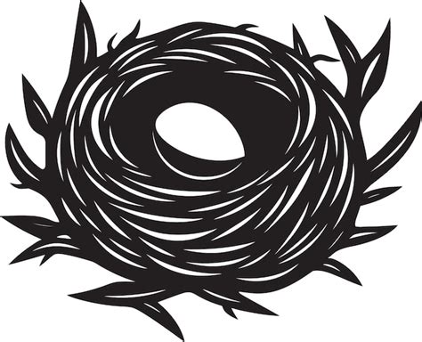 Premium Vector Nesting In Style Black Vector Bird Nest Emblem Sleek