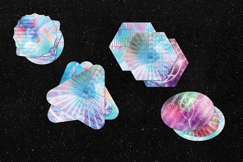 Holographic Stickers On Yellow Images Creative Store