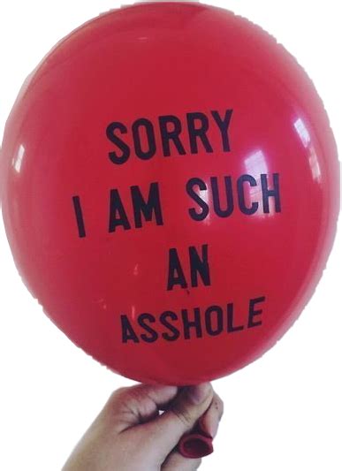 Asshole Sorry Balloon Red Redballoon Sticker By Kaynproud8