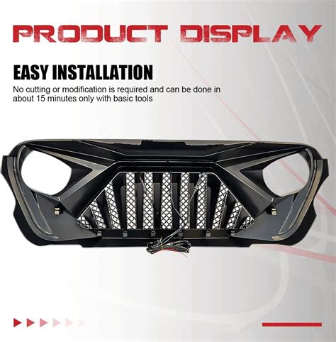 Buy Rongher Front Grill Goliath Grille For 2018 2022 Jeep Wrangler Jl