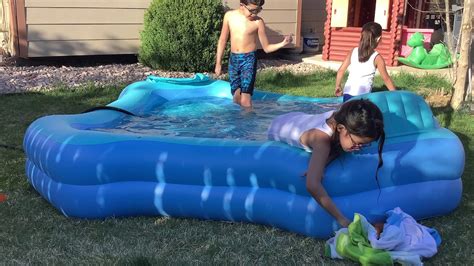 You can build your own pool, replace an old liner, add an air inflatable air dome or solar panels. Last to leave the swimming pool - YouTube