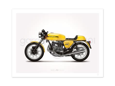Ducati 750 Sport Motorcycle Illustration Poster Print Garageproject101