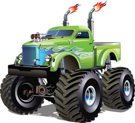 Course De Monster Trucks Vectoriels Et Illustrations Libres De Droits