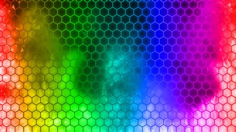 Rainbow Hexagon Fire Desktop Wallpaper By Th3onlybrony On Deviantart