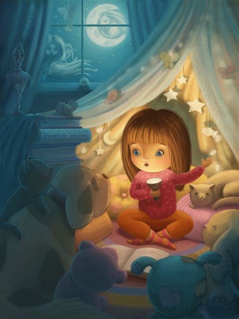 Bedtime Stories On Behance Cute Cartoon Girl Cute Drawings Girls