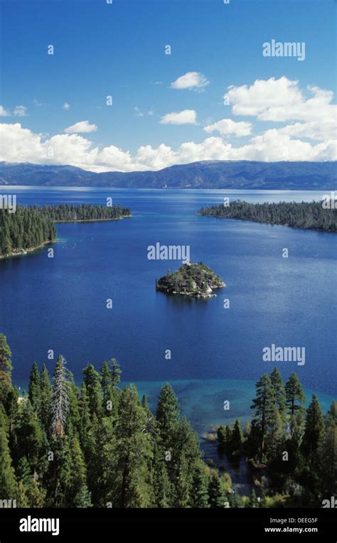 Emerald Bay And Fannette Island On West Side Of Lake Tahoe California