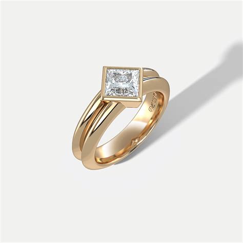Hannah Martin Square Diamond Bond Gold Ring · The Cut London · A Modern