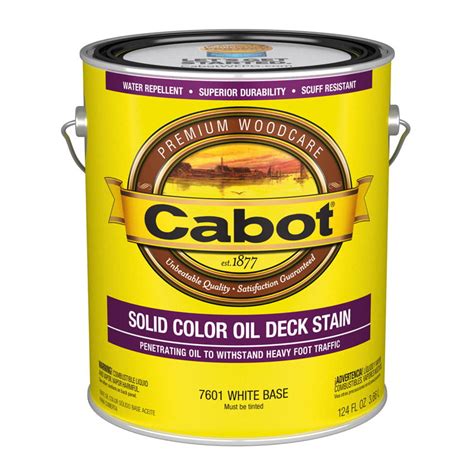 Cabot Solid Tintable White Base Oil Based Deck Stain 1 Gal Case Of