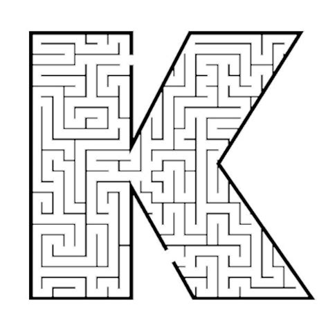 Capital K Coloring Pages Mazes For Kids Printable Printable Mazes