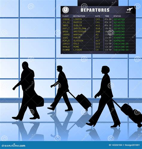 Airport Set 1 Passengers Departing Stock Images Image 14326184