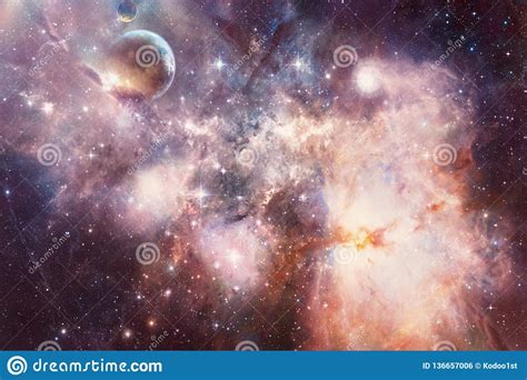 Artistic Planet Flows Into A Beautiful Smooth Nebula Galaxy Artwork