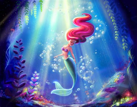 60279 the little mermaid 1989 hd red hair long hair underwater ariel the little mermaid