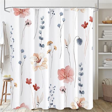 Gibelle Long Shower Curtain 72 X 78 Watercolor Floral