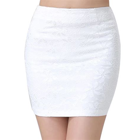 1 pc summer women mini bodycon pencil skirt lace black white sexy stretch tight tube bandage