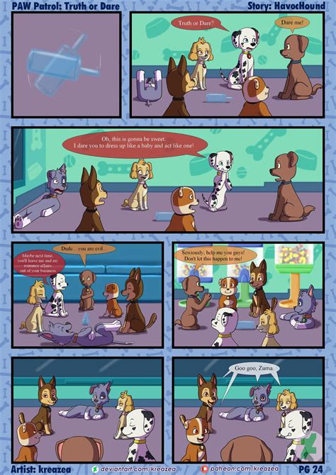 Paw Patrol Comic Truth Or Dare Pg 24 By Kreazea On Deviantart In 2022 Paw Patrol Comics Paw