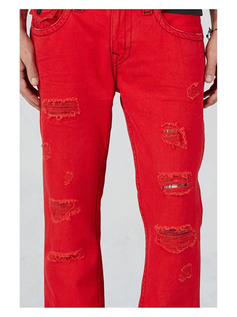 Hand Picked Straight Mens Red Jeans True Religion
