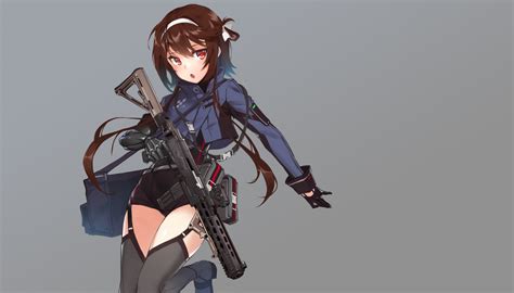 Fondos De Pantalla Pistola Pelo Largo Anime Chicas Anime Morena