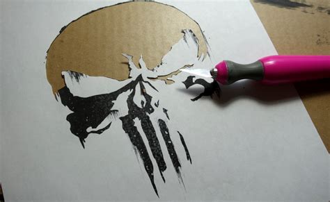 Punisher Skull Spray Paint Stencil Captions Todays