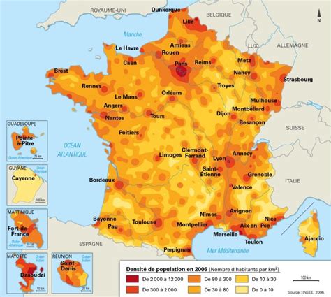 Densité De La Population En France - densité de population france
