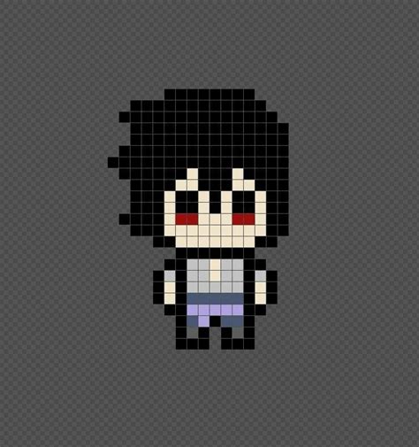 Pixel Art Sasuke Uchiha Facile Easy Pixel Art Sasuke Naruto Pixel My