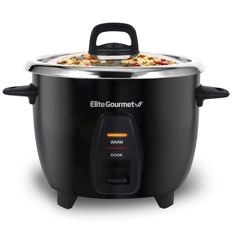Elite Gourmet ERC 2010B Electric Rice Cooker With Stainless Steel Inner