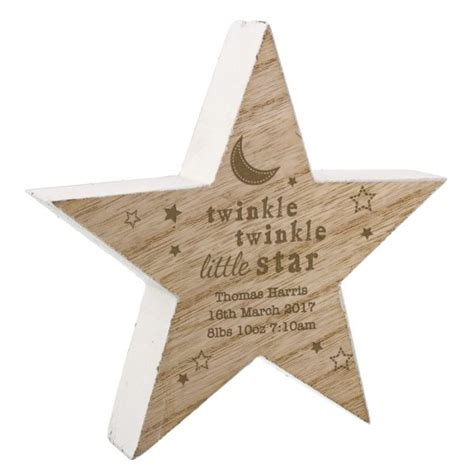 Wooden Star Ornament Personalised Rustic Star Decoration