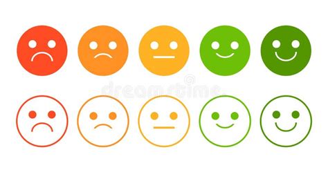 Emoji Rating System Vector Isolated Smiley Face Icon Collection Stock