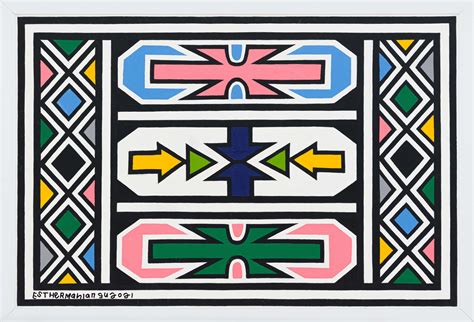 Untitled Ndebele Pattern With Arrows By Esther Mahlangu Strauss And Co