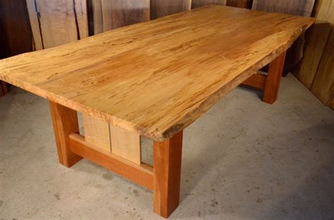 Our dining tables come in two formats: Reclaimed Old Wood Dining Room Table - Spalted Curly Maple: Dumond's