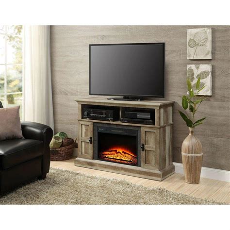 55 Weathered Rustic Electric Fireplace Tv Stand Entertainment