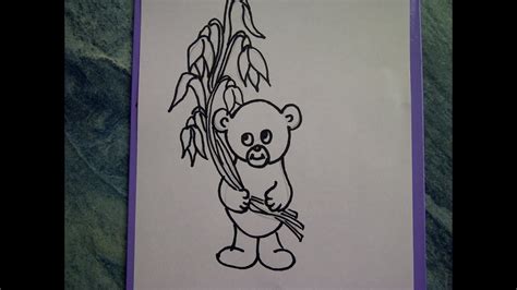 Zeichnen lernen für Anfänger.Teddybär mit Blumen ...