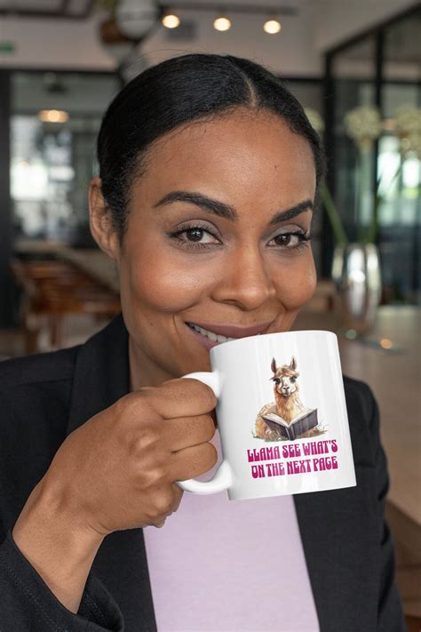 Llama Reader Mug Llama Mug Humorous Cup Librarian Mug Motivational