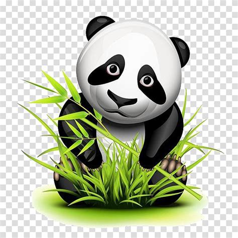 Panda Giant Panda Bamboo Drawing Cartoon Panda Eat Bamboo