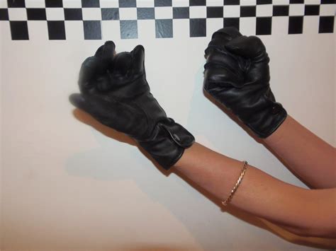 New Genuine Mod Surplus Black Leather Gloves Police Women Search