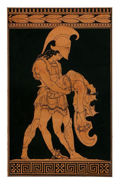 Achilles Hold The Body Of Pentheselia The Amazon Ancient Greek Art