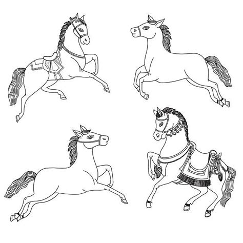 Best Running Horse Outline Pictures Illustrations Royalty