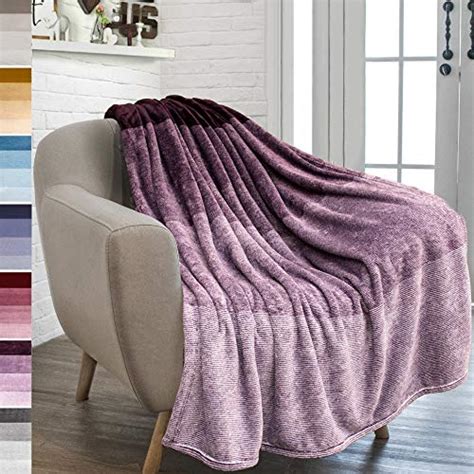 Pavilia Flannel Fleece Purple Throw Blanket Soft Cozy Warm Plush