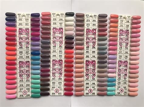 Dnd Gel Polish Sample Chart Dc Collection All Chart Numbers Free