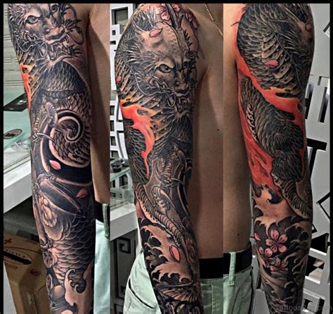 View 35 Dragon Leg Sleeve Tattoo Designs