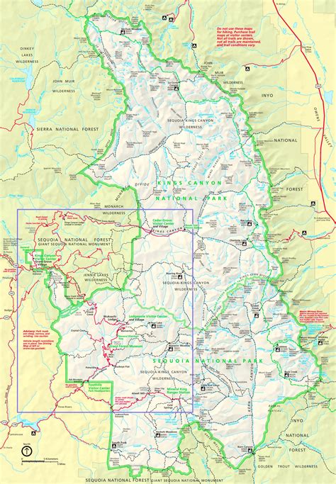 Printable Map Of Sequoia National Park