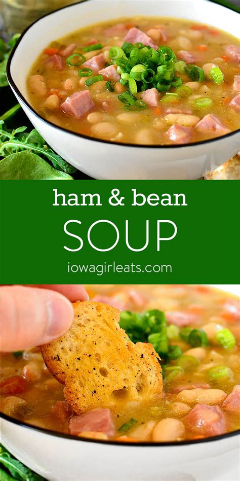 Ham And Bean Soup Iowa Girl Eats Recipe Ham And Bean Soup Ground Pork Recipes Ham Bean Soup