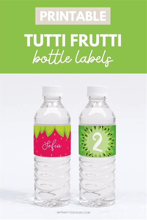 Printable Kiwi And Strawbery Bottle Labels For A Twotti Frutti Or
