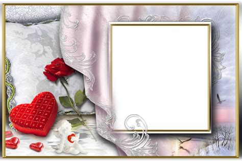 Romantic Png Photo Frame With Heart Rose And Angel Frame Framed