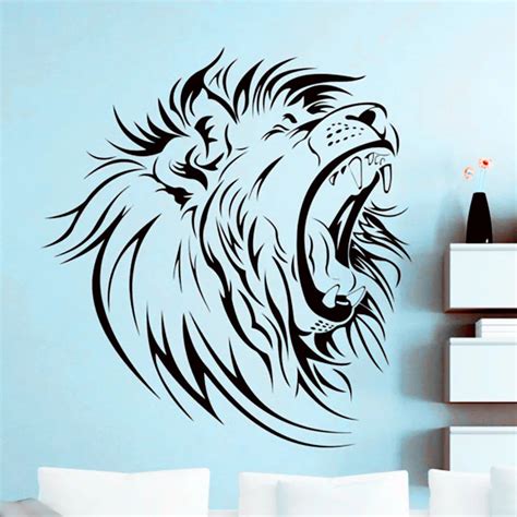 Lion Head Wall Sticker Africa Wild Animals Nursery Vinyl Decal Home